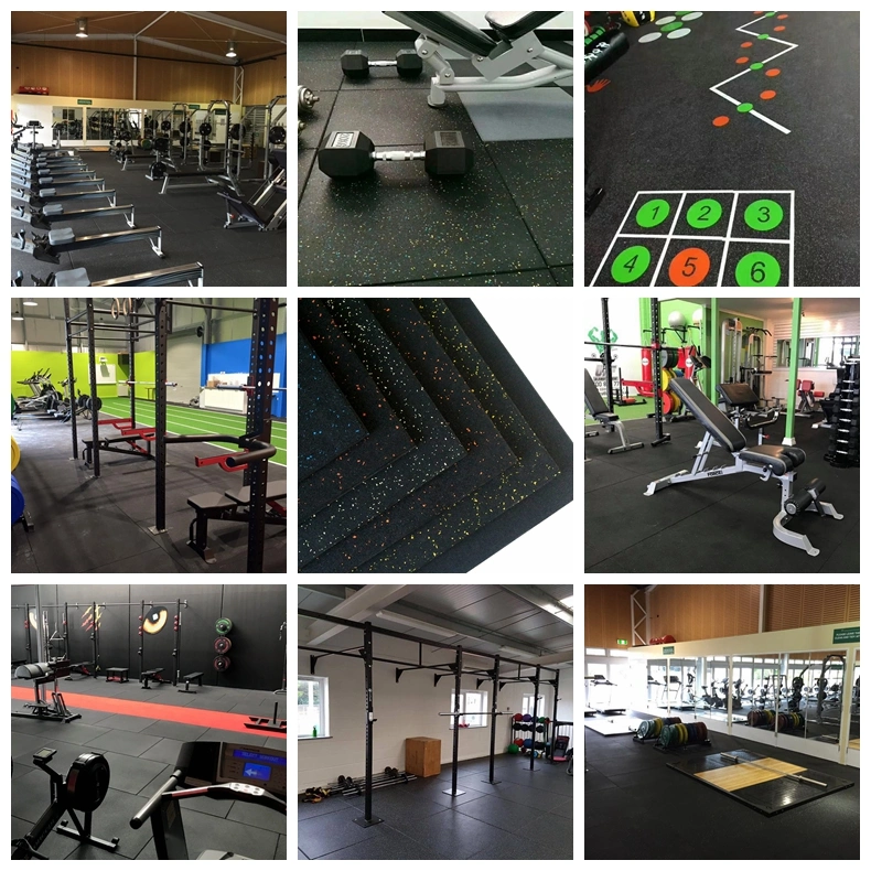 China Manufacturer Crossfit Fitness Colorful Heavy Duty Playground Gym /Rubber Floor Tile /Rubber Flooring Mat