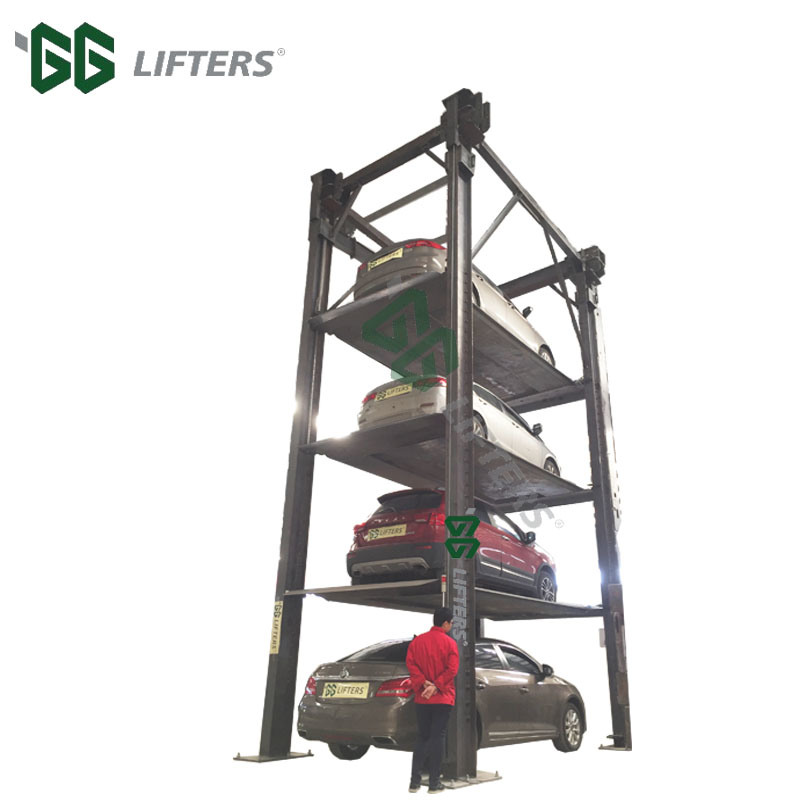 14000 lb Stacker Four Post Parking Lift For 3 Cars