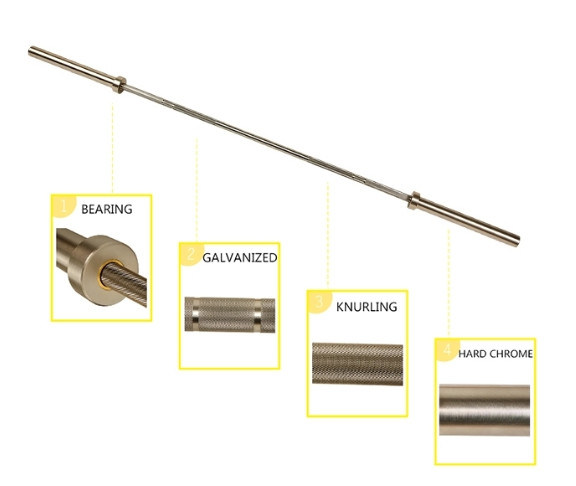 Squat Straight Curve Rod Axle Cap Bearing Barbell Bar