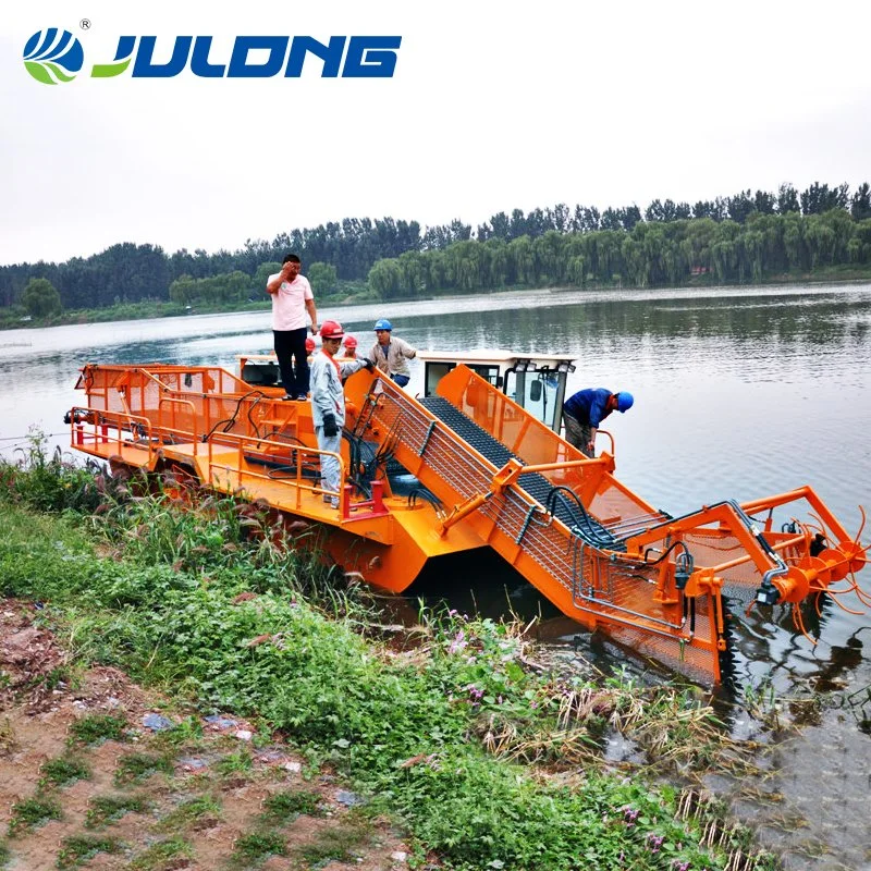 Garbage Salvage Weeds Collecting Harvest Water Hyacinth Harvesting Boat