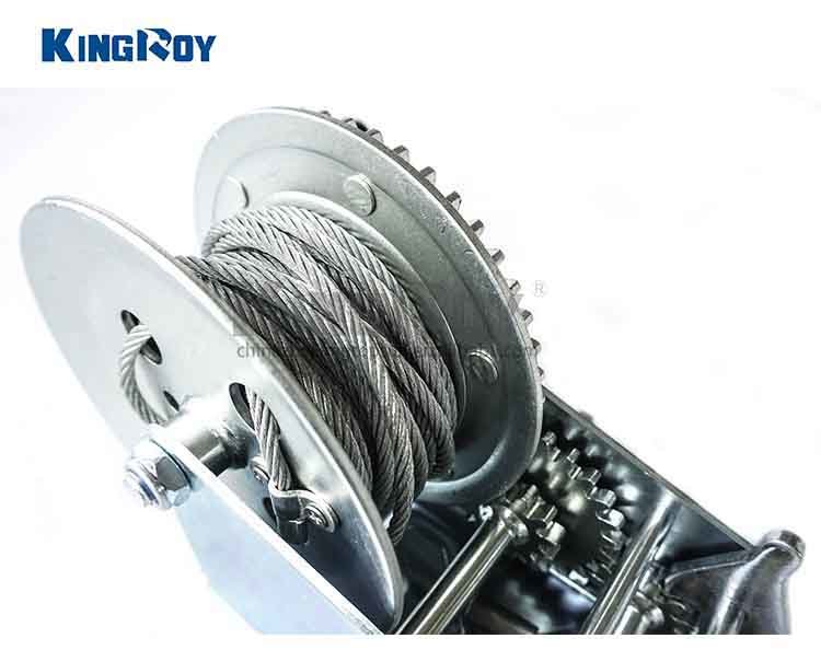 Kingroy 2000lbs Portable Wire Rope Pulling Winch Boat Trailer Winch Cable Pulling Winch