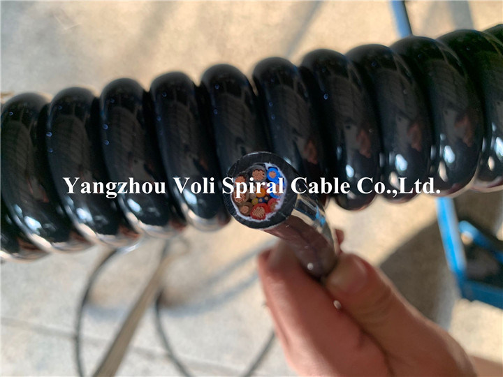 7core 9core 12core PUR Spiral Cable Wire Coiled Cable for Robot Control