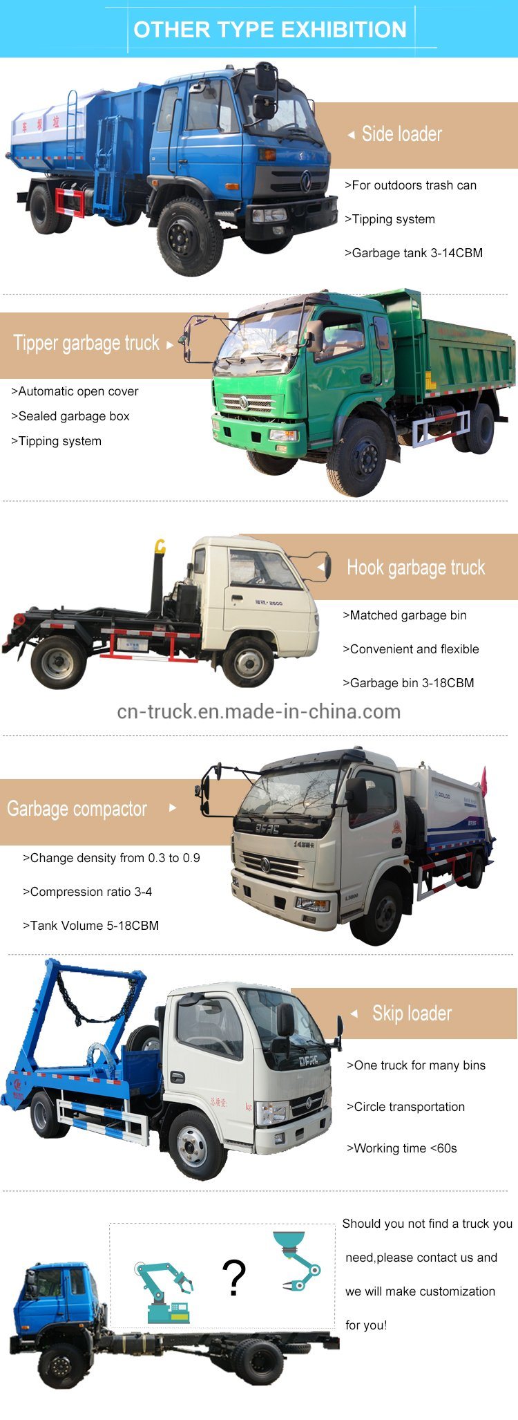 New Big Capacity 14000L 16000L 18000L Waste Trash Collector Garbage Truck