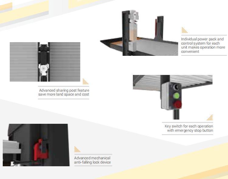 New Design 2 Post Hydraulic Smart Parking System Tilt Car Parking Lift