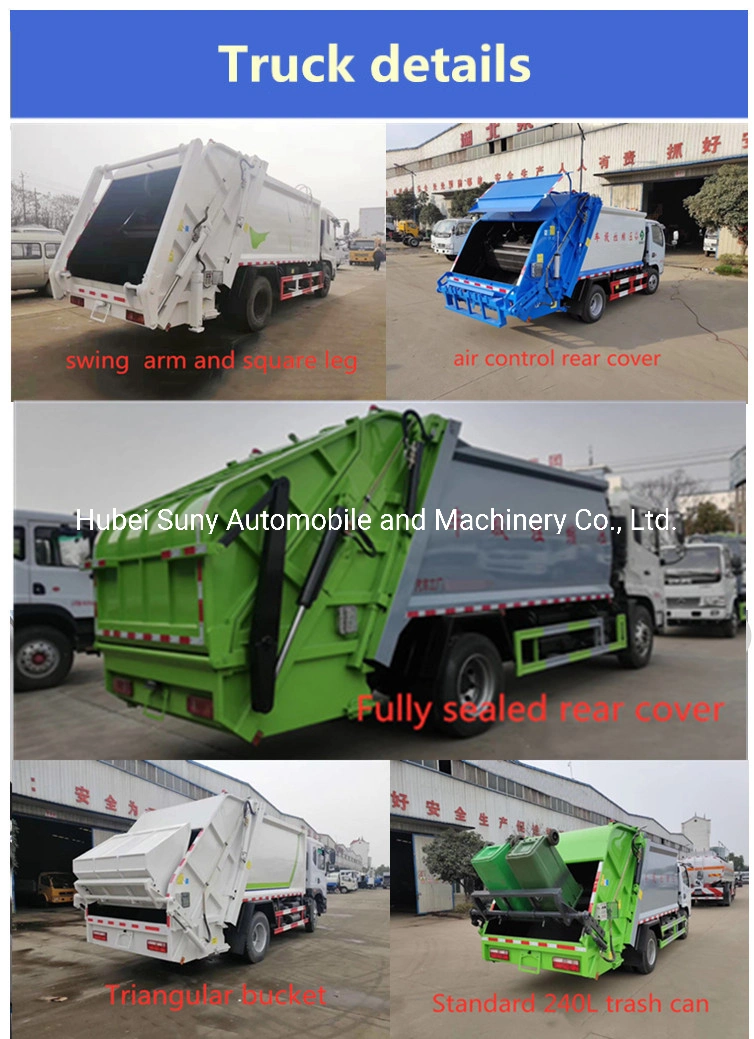 12 Cbm Right Hand Drive Refuse Collection Vehicle Compactor Disposal Waste Collection Trash Truck