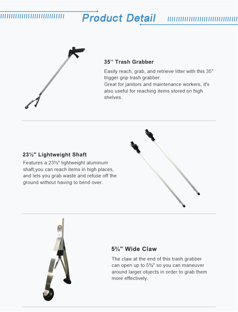 Hand Trash Picker Reacher Grabber Litter Pick up Reaching Tools