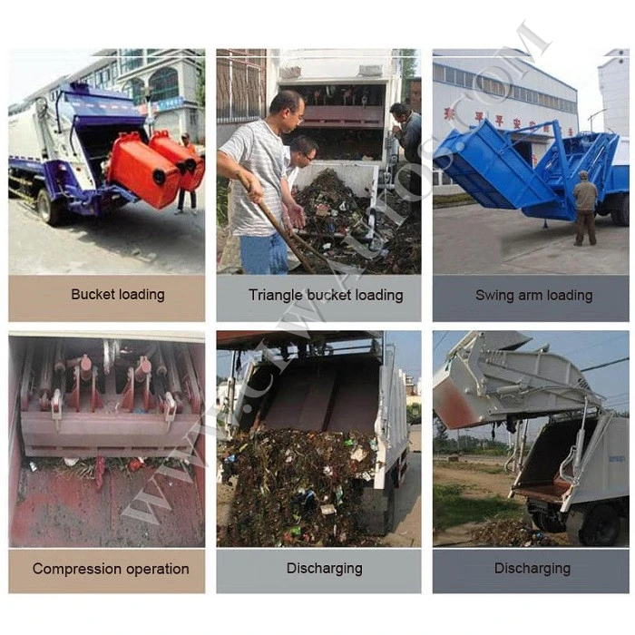 6 Cubic Meters Compression Garbage Refuse Collection Truck Waste Trash Compactor Rubbish