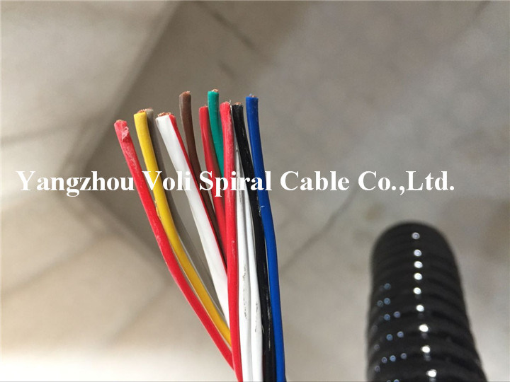 7core 9core 12core PUR Spiral Cable Wire Coiled Cable for Robot Control
