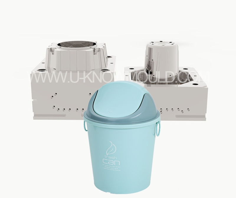 Plastic Waste Bin Mold with Lid Household Dustbin Injection Mould