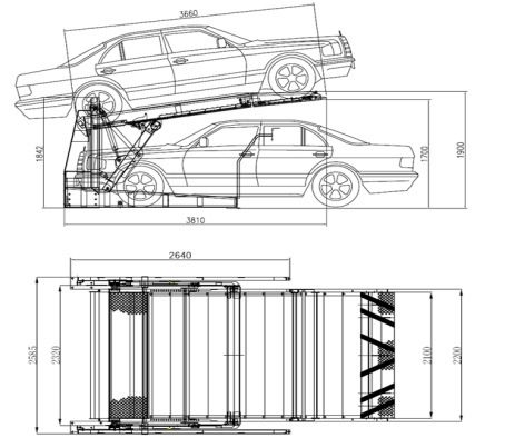 New Design 2 Post Hydraulic Smart Parking System Tilt Car Parking Lift