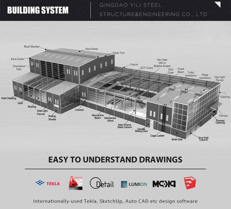 Steel Construction Building Pre /Prefabricated Modular Steel Warehouse