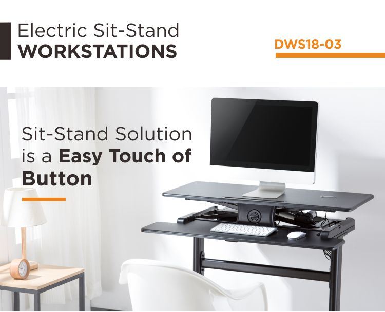 Large Surface Height Adjustable Electric Standing Modern Desk