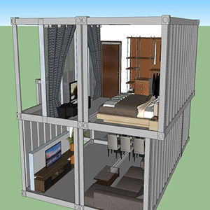3 Bedrooms Prefab Modular Home Living Container House for Sale