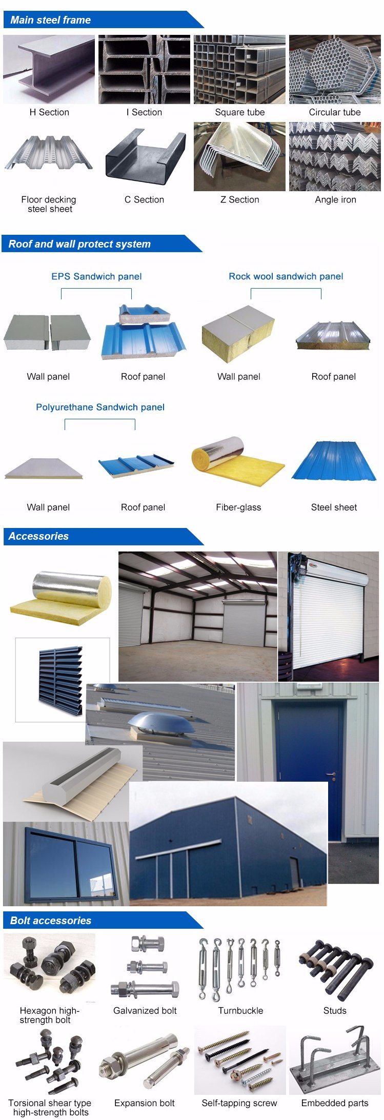 Steel Structure Framed / Industrial Storage Building / Workshop / Warehouse / Garage