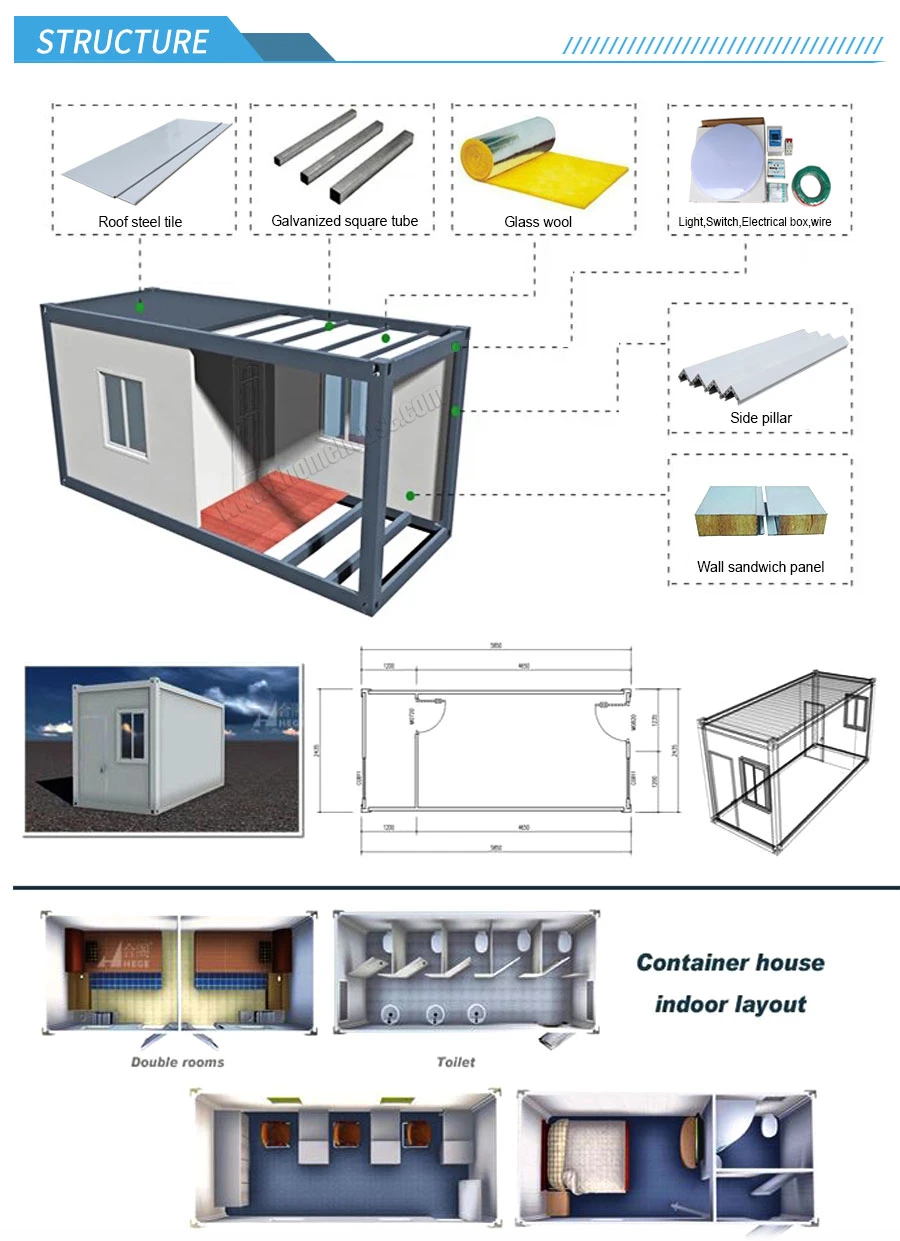 Best Selling Modern Container House Dormitory with New Modern Design