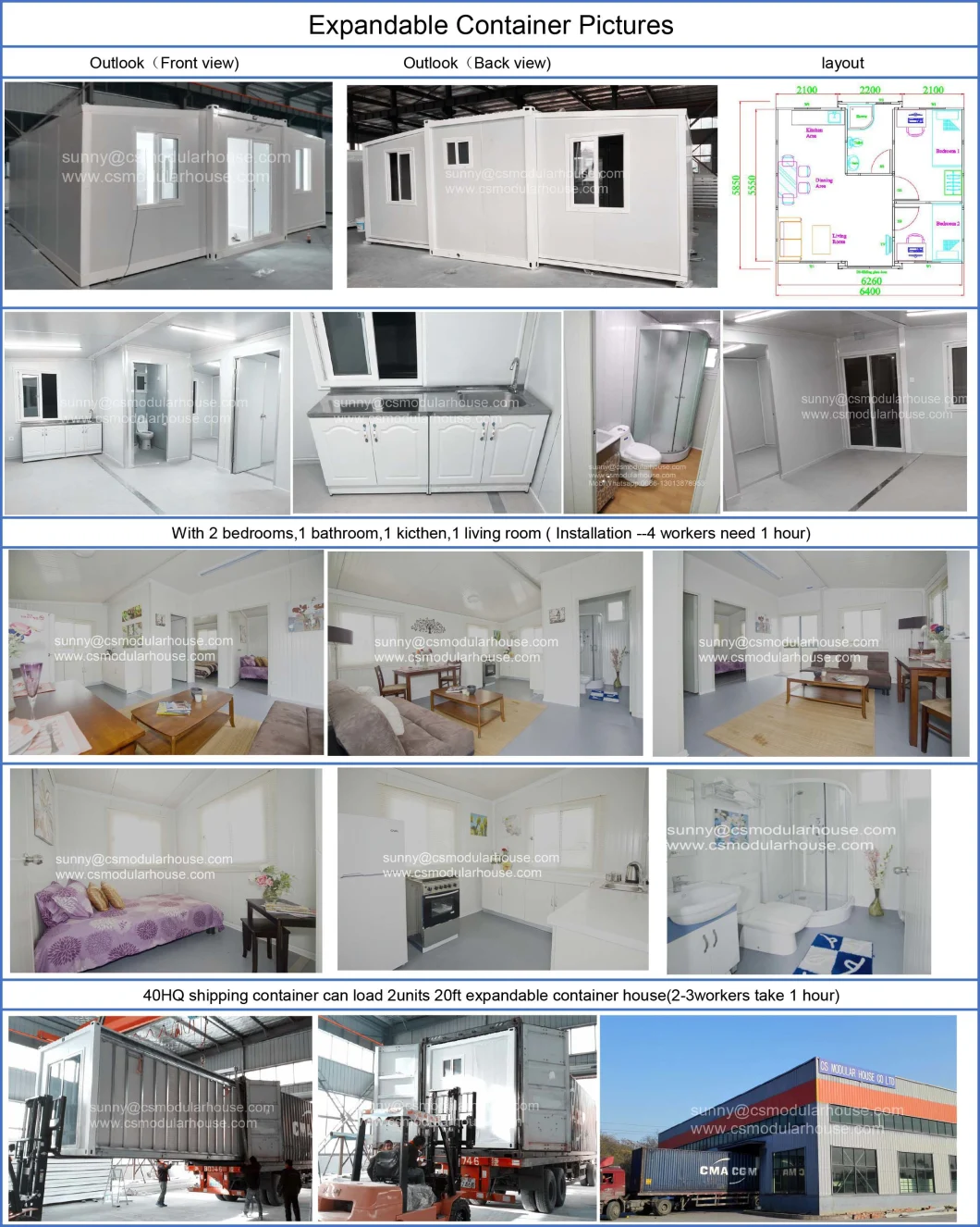 Container House Builiding and Container House with Bathroom and Kitchen for Africa