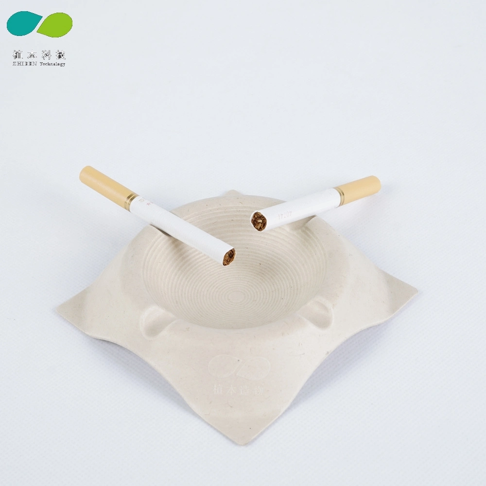 Biodegradable Disposable Bagasse Pulp Paper Smokeless Hotel Ashtray