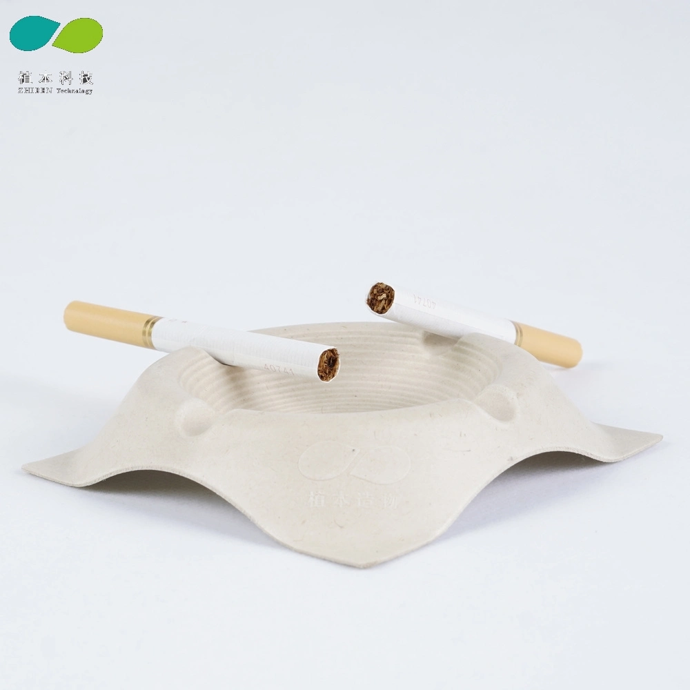 Biodegradable Disposable Bagasse Pulp Paper Smokeless Hotel Ashtray