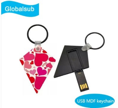Sublimation Blank Metal USB Keychain Coated Keyring 8g