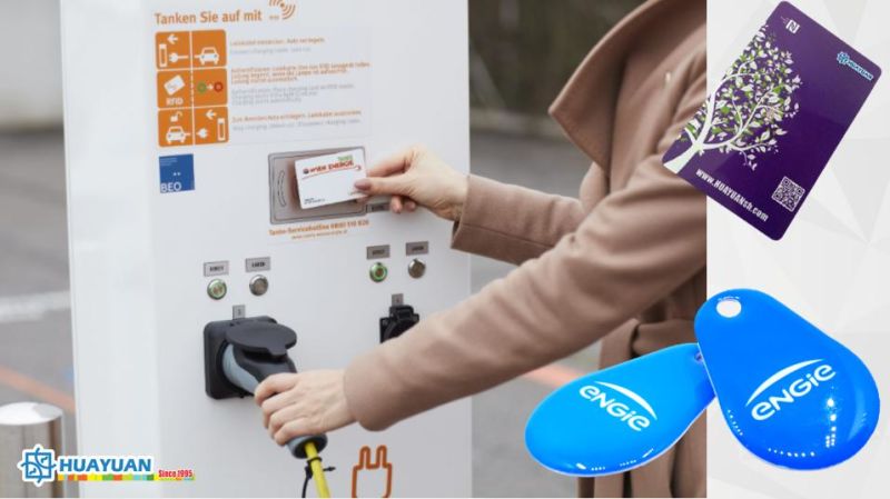 EV charging Custom Logo13.56MHz smart proximity RFID NFC epoxy Keyfobs Tag keychain