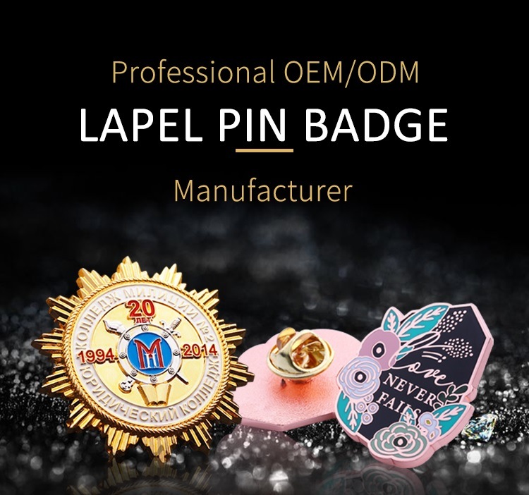 High Quality Golden Badge Custom Metal Lapel Pin Enamel Pins
