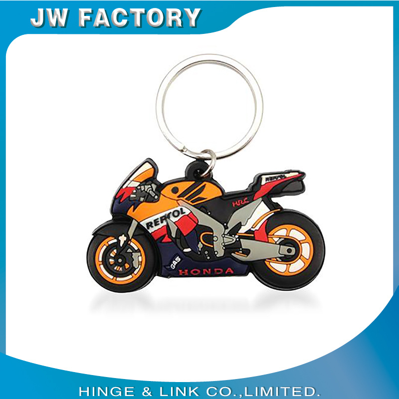 Promotional 3D Car Shaped PVC Keychains with Metal Ring