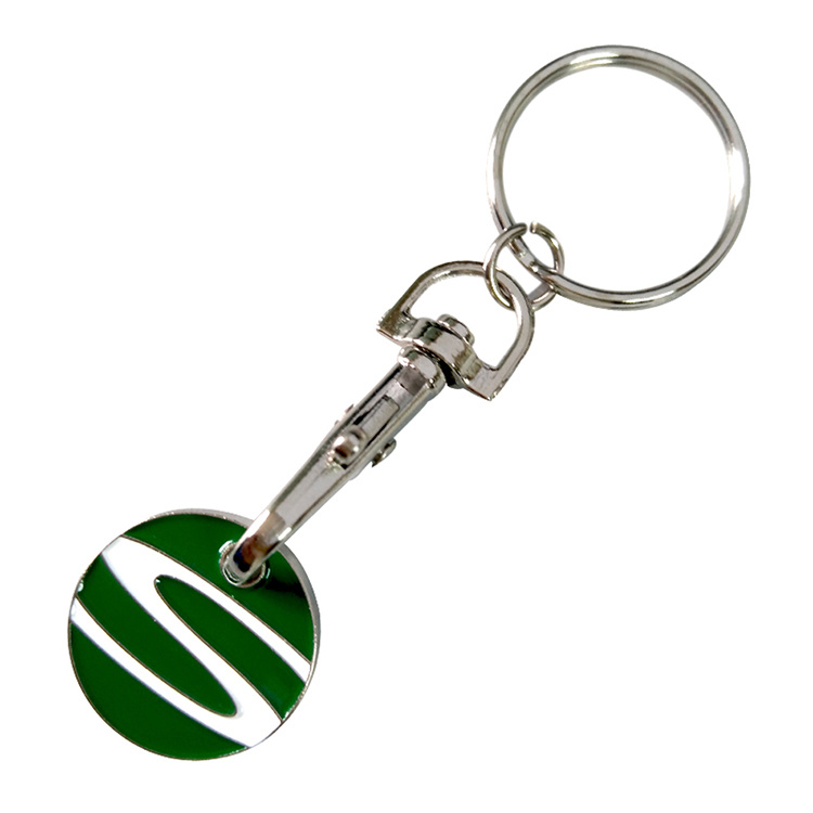Eco Friendly Customized Logo Keyring Supermarket Iron Custom Metal Keychain Trolley Coin