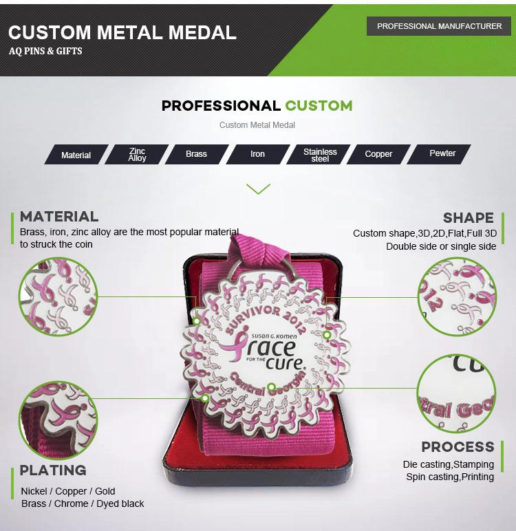 Promotional Gift Custom Metal Marathon Medal for Souvenir (025)