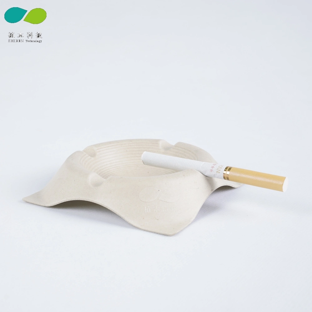 Biodegradable Disposable Bagasse Pulp Paper Smokeless Hotel Ashtray