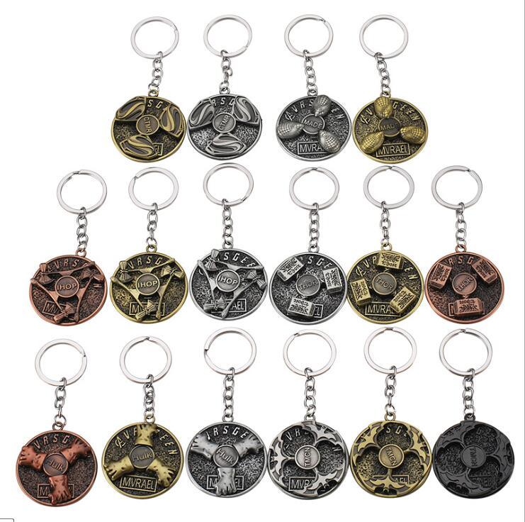 Hot Style Plated Gold Custom Rotatable Metal Keychain for Promotional Gifts (YB-MK-12)
