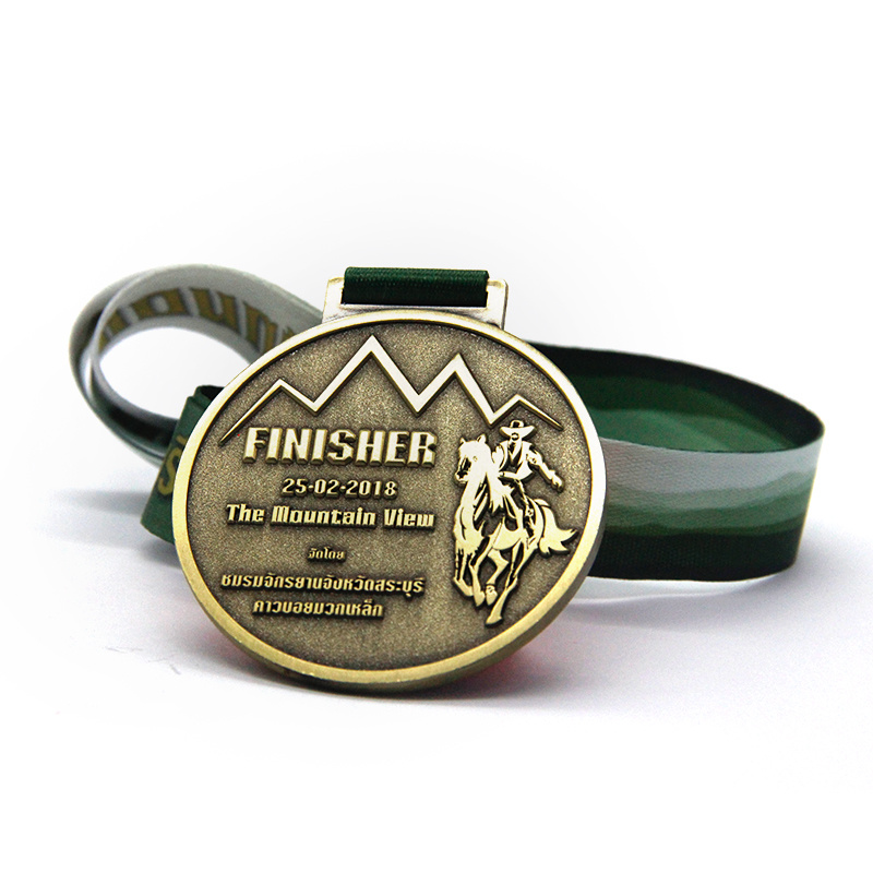 Custom Big Size Award Metal Medals with Heat Tranfer Printing Ribbon