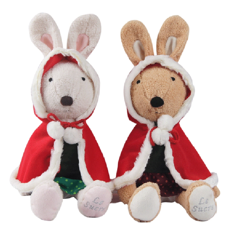 Cute Cartoon Rabbit Wearing a Christmas Clothes Rabbit Wearing a Christmas Skirt Creative Cute Plush Toy