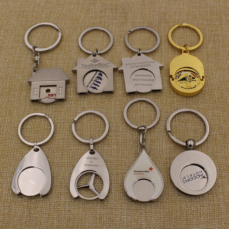 Customized Company Brand Logo Metal Promotion Gift Sticker Keychain