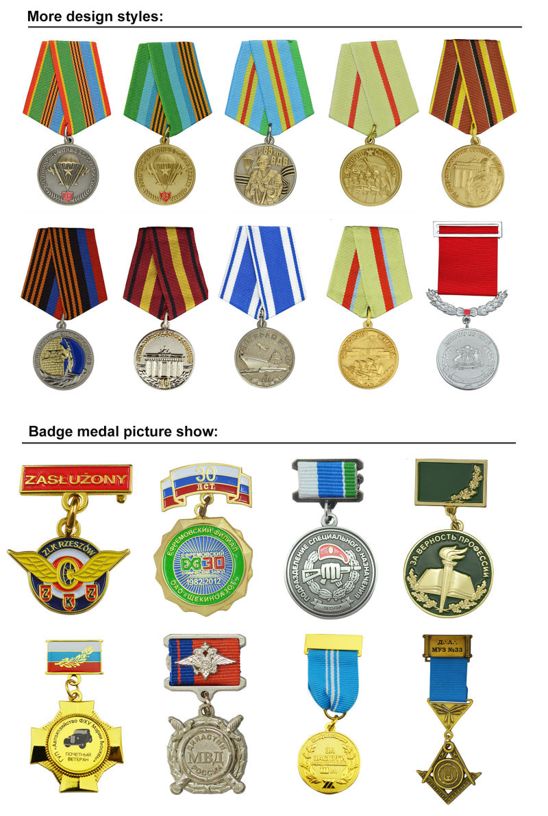 Wholesale Custom Metal Military Medal Badge with Soft Enamel