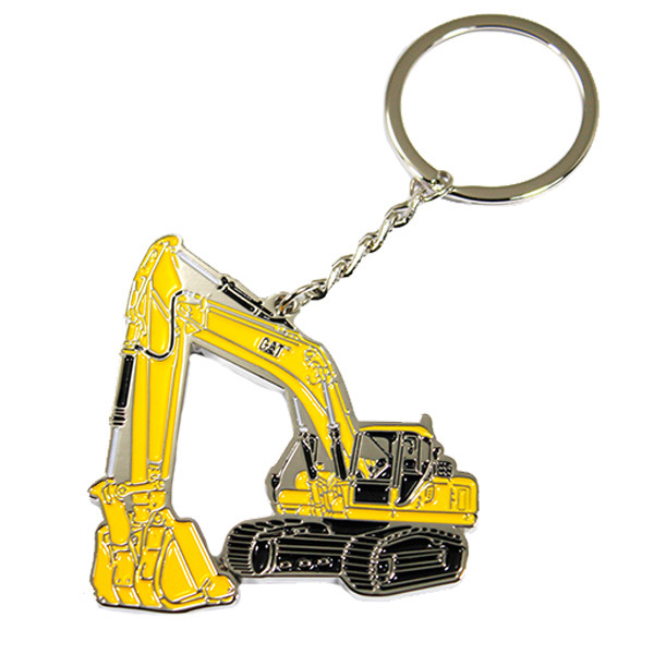 High Quality Cat Enamel Excavator Shape Keychain for Car Gift