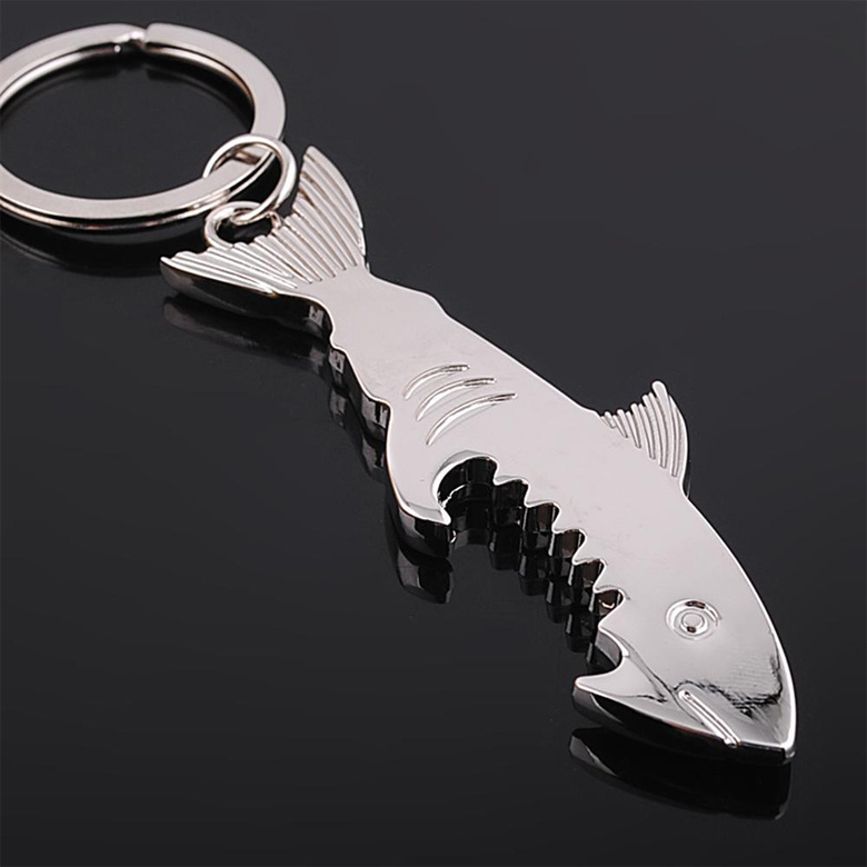 Shark Style Metal Bottle Opener Keychain Accessories Beer Keychain Opener Key Ring Chains