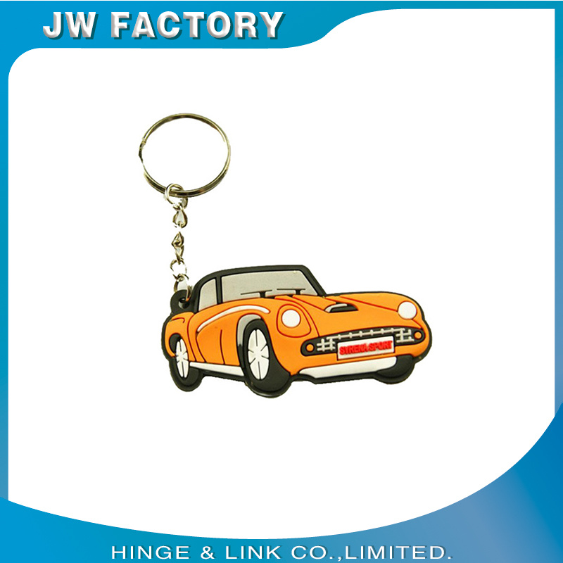 Promotional 3D Car Shaped PVC Keychains with Metal Ring