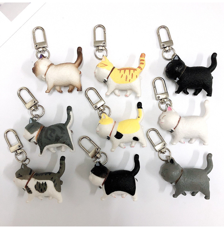 Cartoon Three - Dimensional Small Cat Key Chain Personality Bag Accessories
