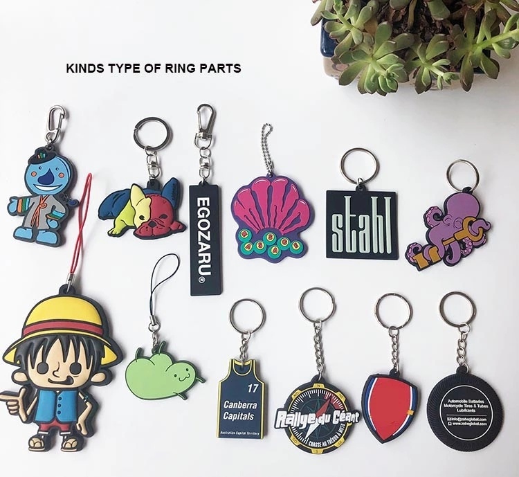 Amazon Hot Sell Personalized Custom 3D Soft Rubber Keychains / Soft PVC Keychain