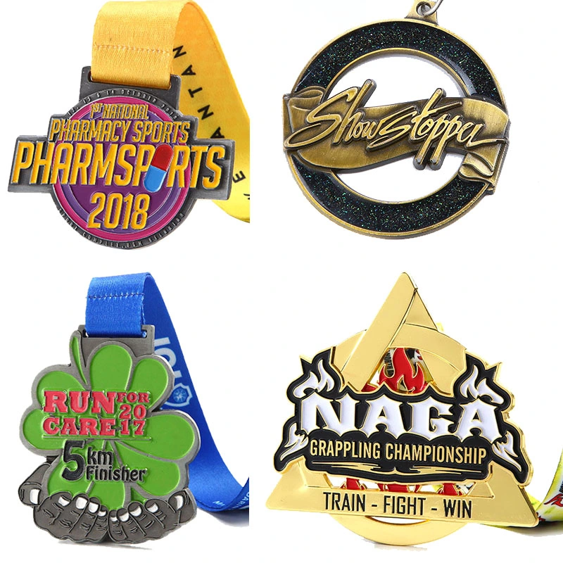 Best Selling Gold Trophies and Medals China Made, Ribbon with Medals, New Medals and Trophies with Ribbon Sports Medal