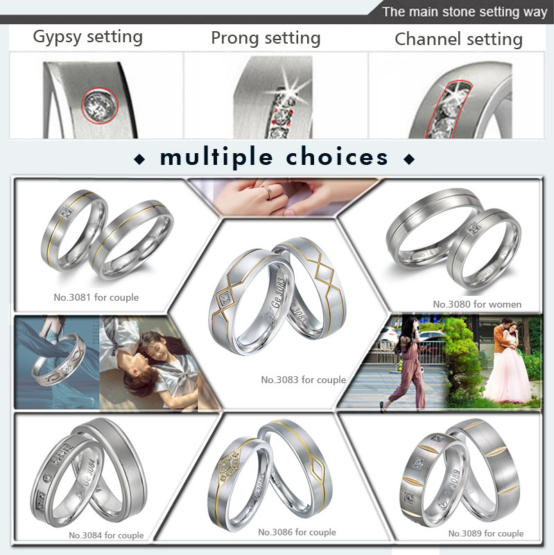 Women Jewellery Ring Key Ring Bracelets 18K White Gold Ring