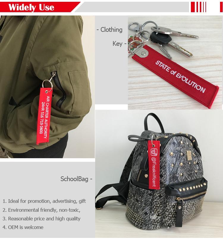 Keychain Woven Fabric Keychain Custom Airplane Embroidered Keychain Fabric Woven Airplane Keychain