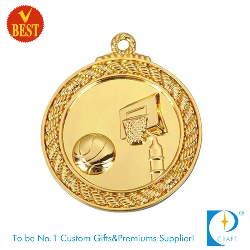 Customized Gold 2D Basketball Medal