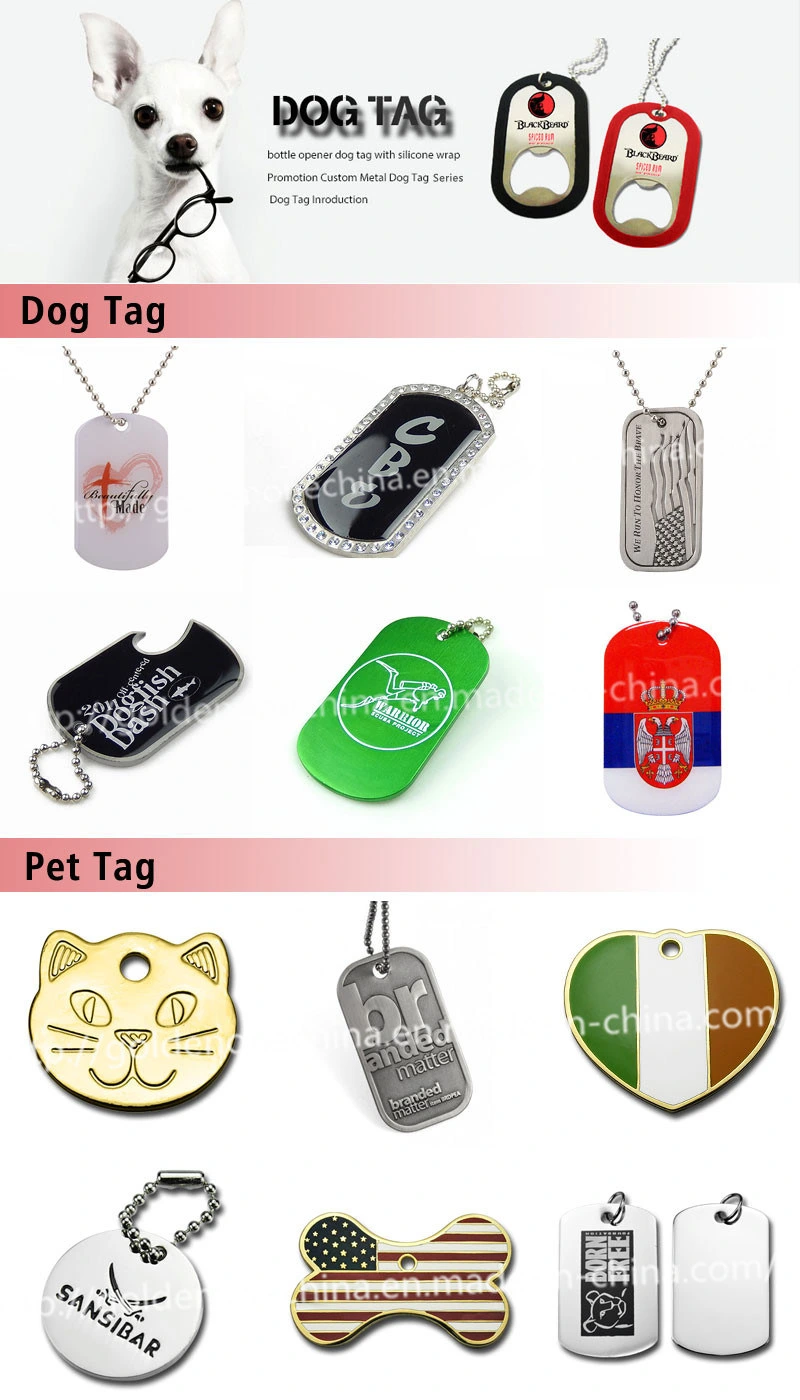Personalized Metal Bottle Opener Dog Tag with Ball Chain