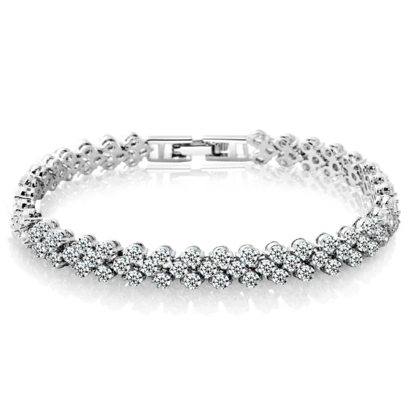 Bracelet Female Zircon Drilled Crystal Bracelet Ring Delicate Luxury Fashion Jewelry