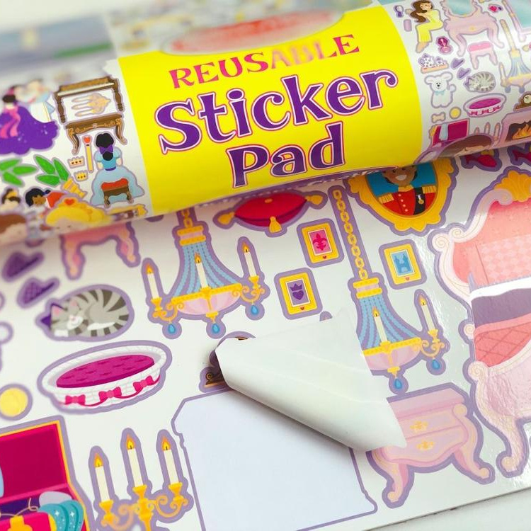 Cartoon Big No Glue Static Kids Design Printing Custom Reusable Sticker Book
