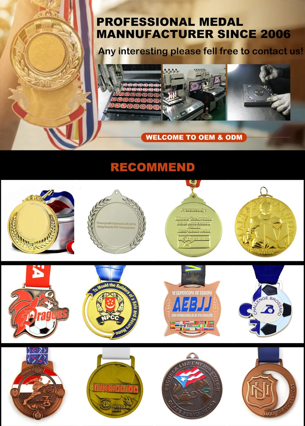 Wholesale Bulk Cheap Silver Award Medals