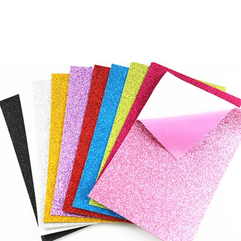 Colorful EVA Glitter Foam Sheet with Self-Adhesive Glue for Handmade Craft