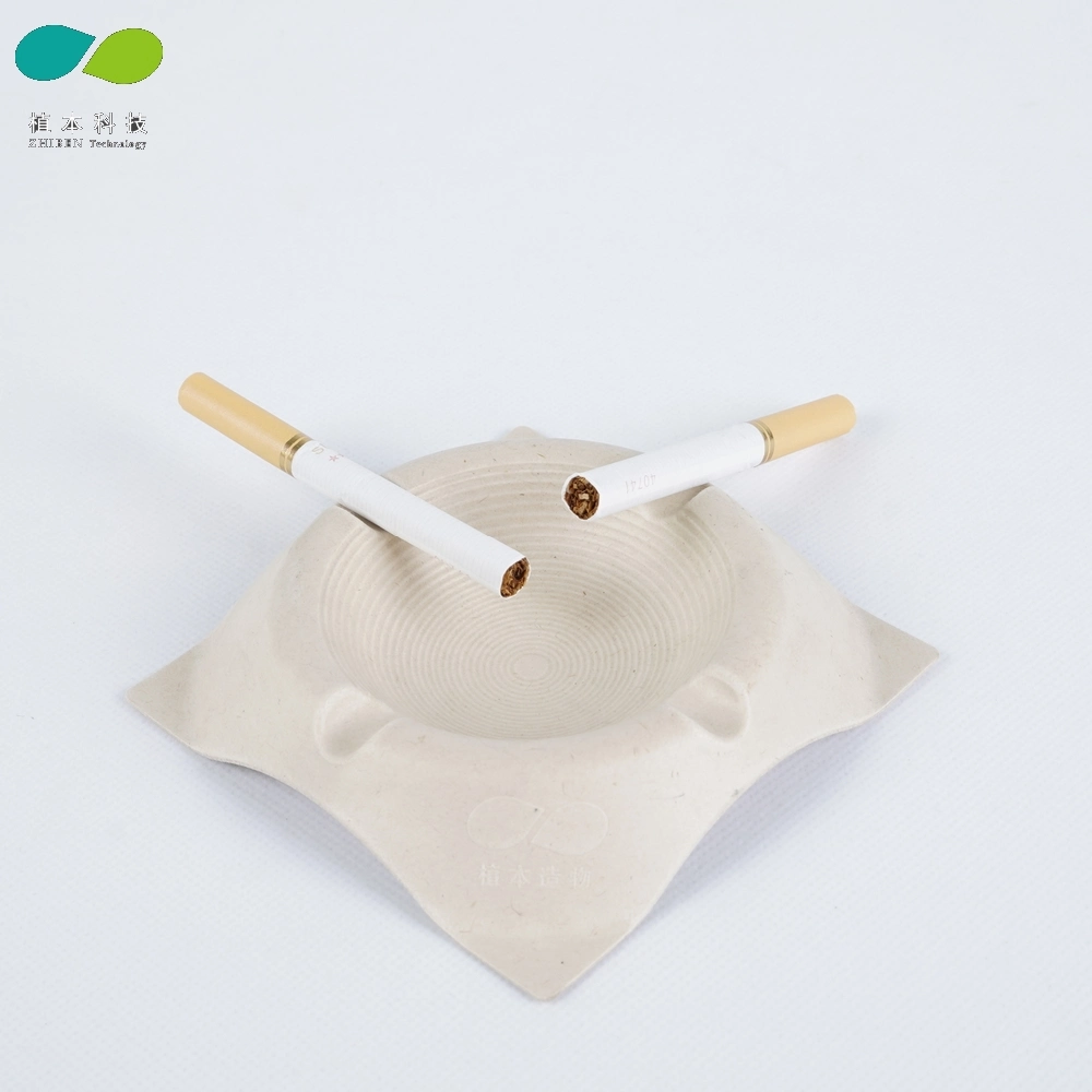 100% Biodegradable Portable Disposable Bagasse Pulp Smokeless Paper Ashtray