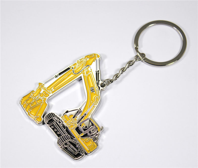 High Quality Cat Enamel Excavator Shape Keychain for Car Gift